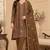 brown silk blend  semi stitched suit with embroidery & sequence work