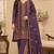 purple silk blend  semi stitched suit with embroidery & sequence work
