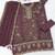 wine chiffon semi stitched suit with embroidery & sequence work