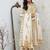 Women's White & YellowFloral Printed Cotton Blend Kurta Pant Dupatta Set