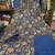 Women's Navy Blue Floral Printed Cotton Blend Anarkali Kurta Pant Dupatta Set