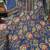 Women's Navy Blue Floral Printed Cotton Blend Anarkali Kurta Pant Dupatta Set