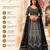 Faux Georgette Semi Stiched Black Embroidered Lehenga With Unstiched Choli And Dupatta