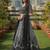 Faux Georgette Semi Stiched Black Embroidered Lehenga With Unstiched Choli And Dupatta