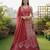 Faux Georgette Semi Stiched Burgundy Embroidered Lehenga Unstiched Choli And Dupatta