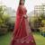Faux Georgette Semi Stiched Burgundy Embroidered Lehenga Unstiched Choli And Dupatta
