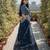 Faux Georgette Semi Stiched Blue Embroidered Lehenga With Unstiched Choli And Dupatta