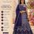 Faux Georgette Semi Stiched Purple Embroidered Lehenga With Unstiched Choli And Dupatta