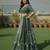 Faux Georgette Semi Stiched Bottle Green Embroidered Lehenga With Unstiched Choli And Dupatta
