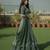 Faux Georgette Semi Stiched Bottle Green Embroidered Lehenga With Unstiched Choli And Dupatta