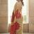 Cream silk embroidered mirror work heavy look ethnic saree with blouse