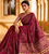 Maroon Color Fancy Big Mirror Embroidery Cut Work Lace Fitting With Bandhani Printing Creap Silk Saree