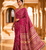 Rani Pink Color Fancy Big Mirror Embroidery Cut Work Lace Fitting With Bandhani Printing Creap Silk Saree