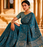 Teal Color Fancy Big Mirror Embroidery Cut Work Lace Fitting With Bandhani Printing Creap Silk Saree