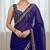 Blue silk embroidered sequins work heavy look ethnic saree with blouse