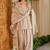 Cream cotton silk blend kurta pant dupatta set
