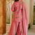 Pink cotton silk blend kurta pant dupatta set