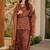 Brown cotton silk blend kurta pant dupatta set