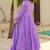 Purple muslin silk blend anarkali kurta pant dupatta set