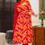 Orange tebby silk blend anarkali kurta pant dupatta set