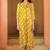 Yellow muslin digital print kurta pant set