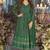 Green georgette silk blend anarkali with dupatta