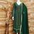 Green georgette silk blend anarkali with dupatta