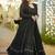 Black georgette silk blend anarkali with dupatta