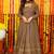 Beige georgette silk blend anarkali with dupatta