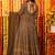 Beige georgette silk blend anarkali with dupatta