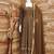 Beige georgette silk blend anarkali with dupatta