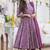 Purple cotton silk blend anarkali salwar suit with dupatta