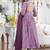 Purple cotton silk blend anarkali salwar suit with dupatta