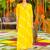 Yellow muslin silk blend kurti pant set