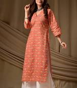Orange rayon kurti palazzo set