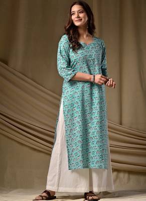 Sky rayon kurti palazzo set 1