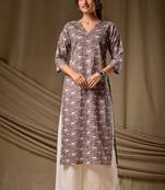Brown rayon kurti palazzo set