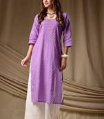 Lavender rayon kurti palazzo set