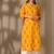 Yellow cambric cotton kurti palazzo set