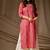 Peach cambric cotton kurti palazzo set