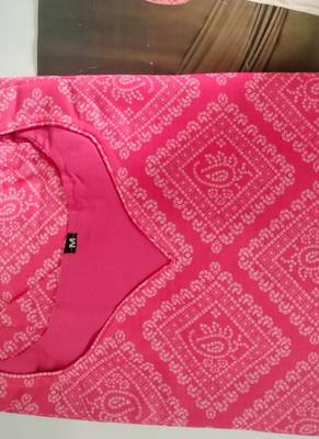 Peach cambric cotton kurti palazzo set 2