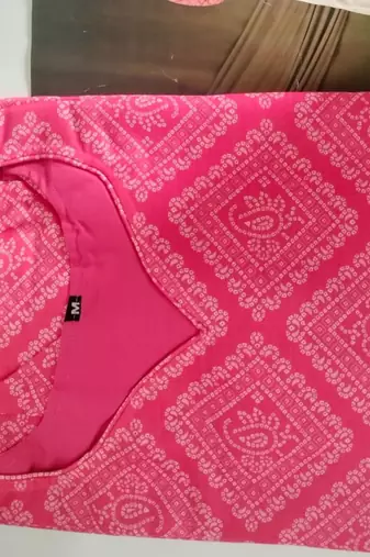 Peach cambric cotton kurti palazzo set