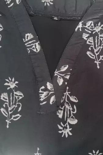 Black cambric cotton kurti palazzo set