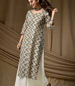 Green cambric cotton kurti palazzo set