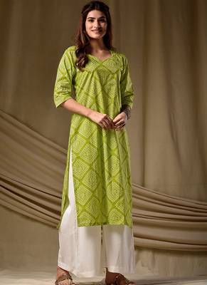 Parrot cambric cotton kurti palazzo set 1