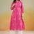 Pink cambric cotton kurti palazzo set