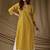 Yellow cambric cotton kurti palazzo set