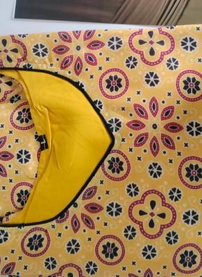 Yellow cambric cotton kurti palazzo set 2