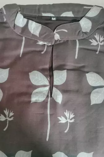 Brown cambric cotton kurti palazzo set