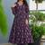 Blue rayon digital printed kurti with pant set